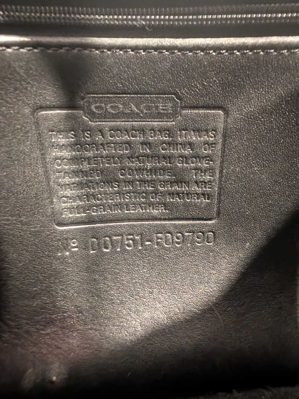 Authentic Vintage Coach Black Leather City Bag Crossbody 9790 - Picture 12 of 15